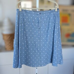 Polka dot A-line denim skirt 16
